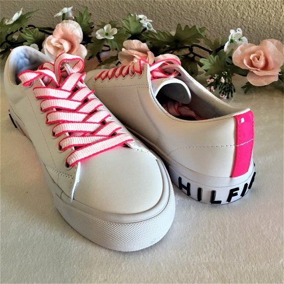 Tommy Hilfiger White & Hot Pink Sneakers - NWOT - Picture 5 of 7